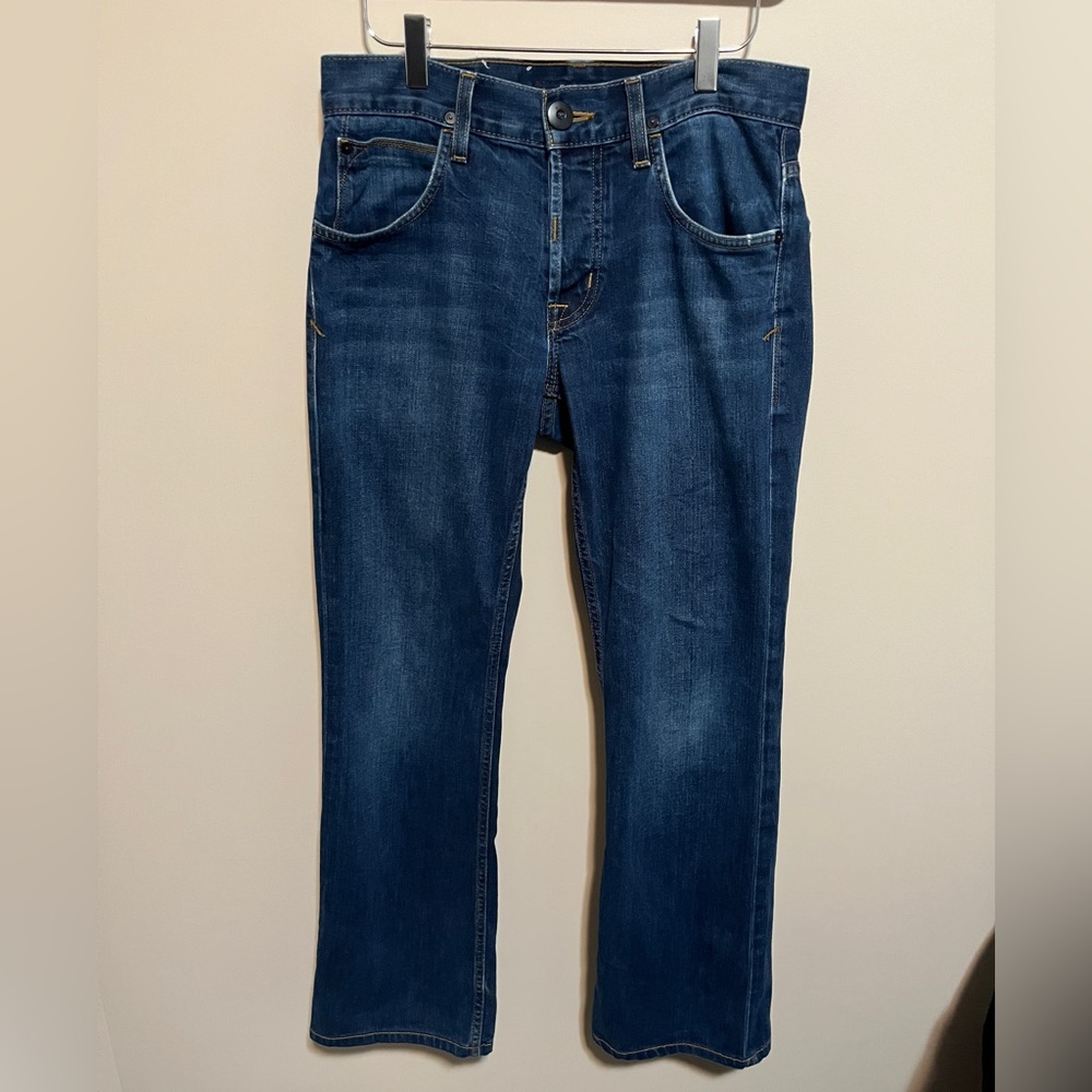 Hudson Jeans Men's Fletcher Dark Blue Bootcut Jeans, size 28